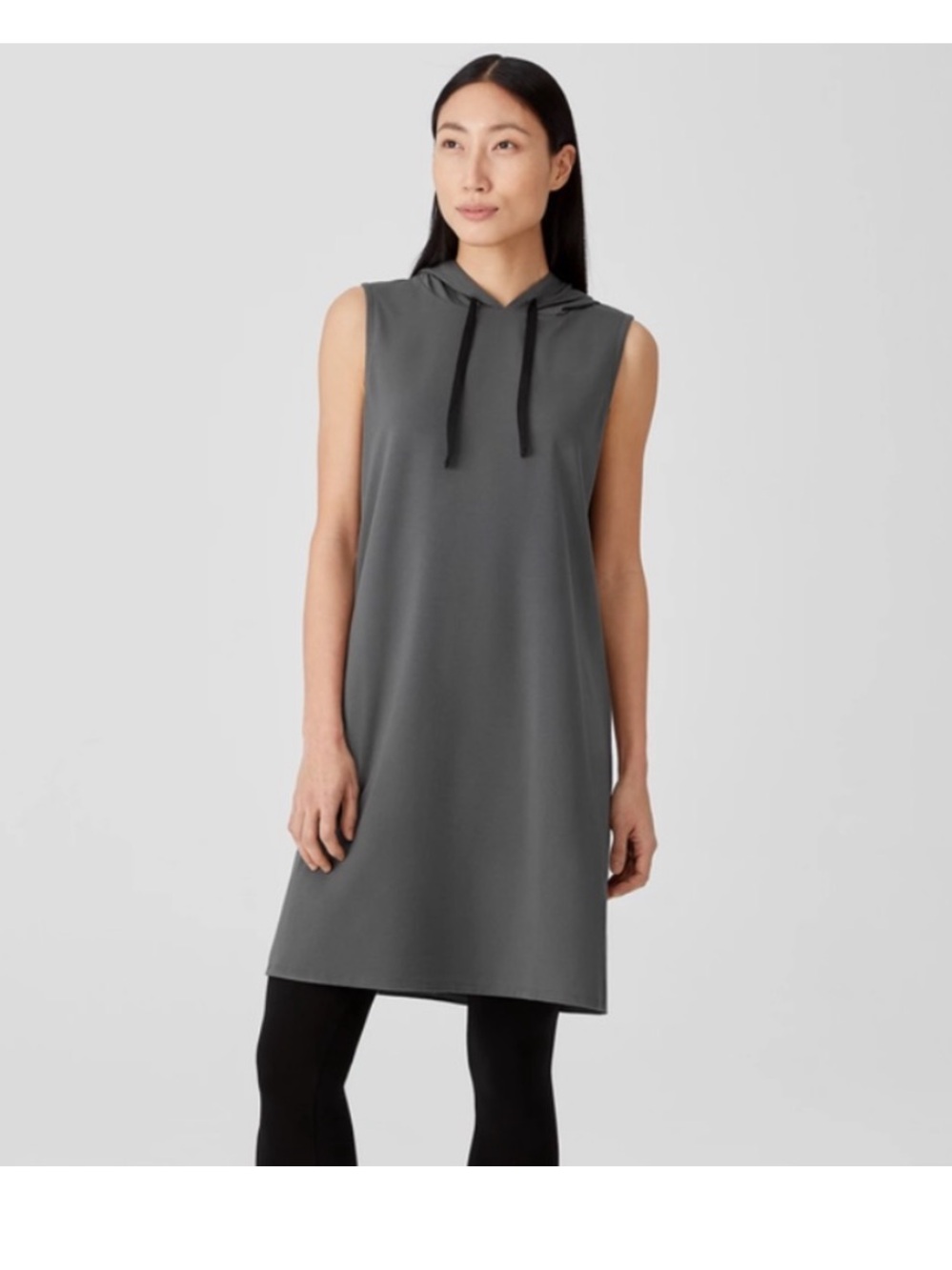 Eileen Fisher Traceable Organic Cotton Jersey Hooded Dress size XL NWT
